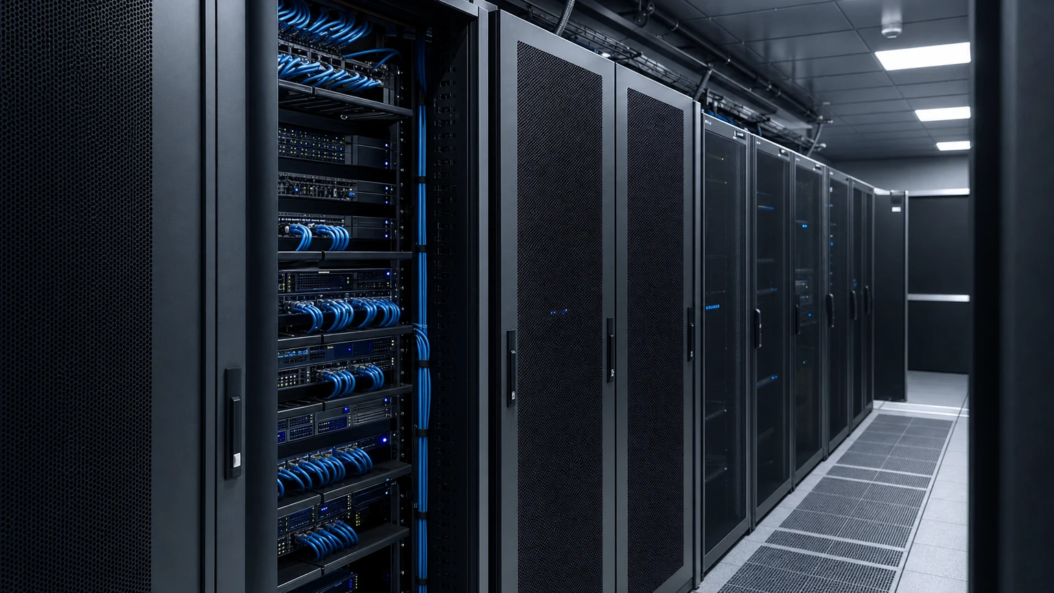 Concept illustration of a server room.